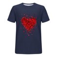thumbnail image 4 of Yuzhih T-Shirts Assortis de la Saint-Valentin pour Couples, Mignons, Imprimés, Manches Courtes, Hauts Unisexes, Grande Taille, Col Rond, 4 of 4