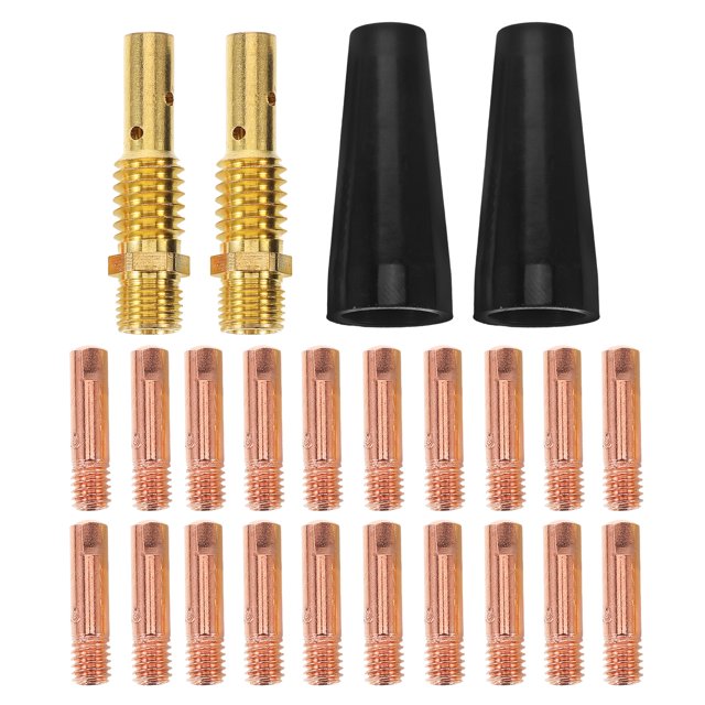 KAKOWELY welding accessories 24 Pcs Welding Nozzle Tips Kit Replaceable Welding Gas Nozzles Welding Accessories For Daily Use Copper Welding Nozzle Tips Replacement