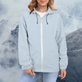 thumbnail image 4 of Comdrip Veste Légère pour Femmes! Veste Chaude Coupe-Vent Imperméable à Blocs de Couleur pour Femmes, Coupe-Vent d'Extérieur, Veste de Randonnée, Veste de Randonnée pour Femmes, Légère, Bleu Pâle, 2TG, 4 of 5