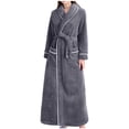 thumbnail image 2 of LSLJS Womens Long Fleece Robe, Warm Soft Long Flannel Bathrobes for Winter Thicker Long House Coat with Waistband + Belts, 2 of 4