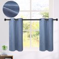 thumbnail image 2 of PiccoCasa 2 Panels Kitchen Linen Look Blackout Curtains Steel Blue 29"x24", 2 of 7