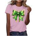 thumbnail image 2 of Elvqul T-Shirts à Col Rond pour Femmes, T-Shirts Grande Taille de la Saint-Patrick, Imprimé Vert, Hauts à Manches Courtes pour Dames, Mignons, 2 of 5