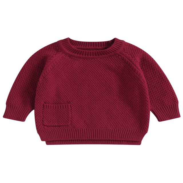 Baby Girl Boy Knit Pullover Sweater Fall Winter Warm Sweatshirt Tops with Pocket