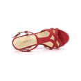 thumbnail image 4 of BLISSFUL STEP Sandales à Talon Aiguille à Plateforme à Bride en T Slingback pour Femmes Rouge 8, 4 of 8