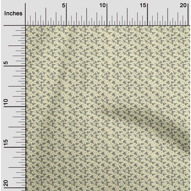 oneOone Organic Cotton Voile Fabric Triangle Block Print Sewing Fabric BTY 42 Inch Wide