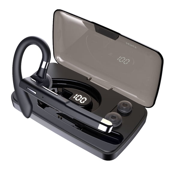 Bluetooth Headset with Microphone 5.0, 4 Hours Talk Time, CSR Chip Stereo Sound, Noise Suppression, Lightweight Ergonomic Design for Business and Exercise