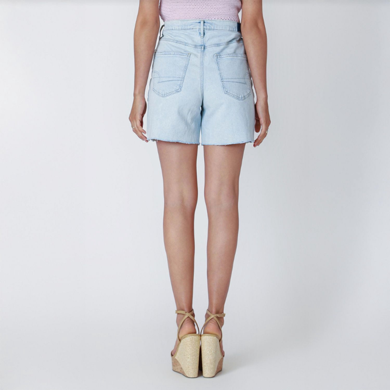 Devoted, Short en denim à ourlet effiloché, tailles 25-32