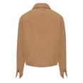 thumbnail image 4 of Timegard Button down Shirts for Women Cropped Long Sleeve Jackets Fall Solid Color Casual Loose Tops, 4 of 7