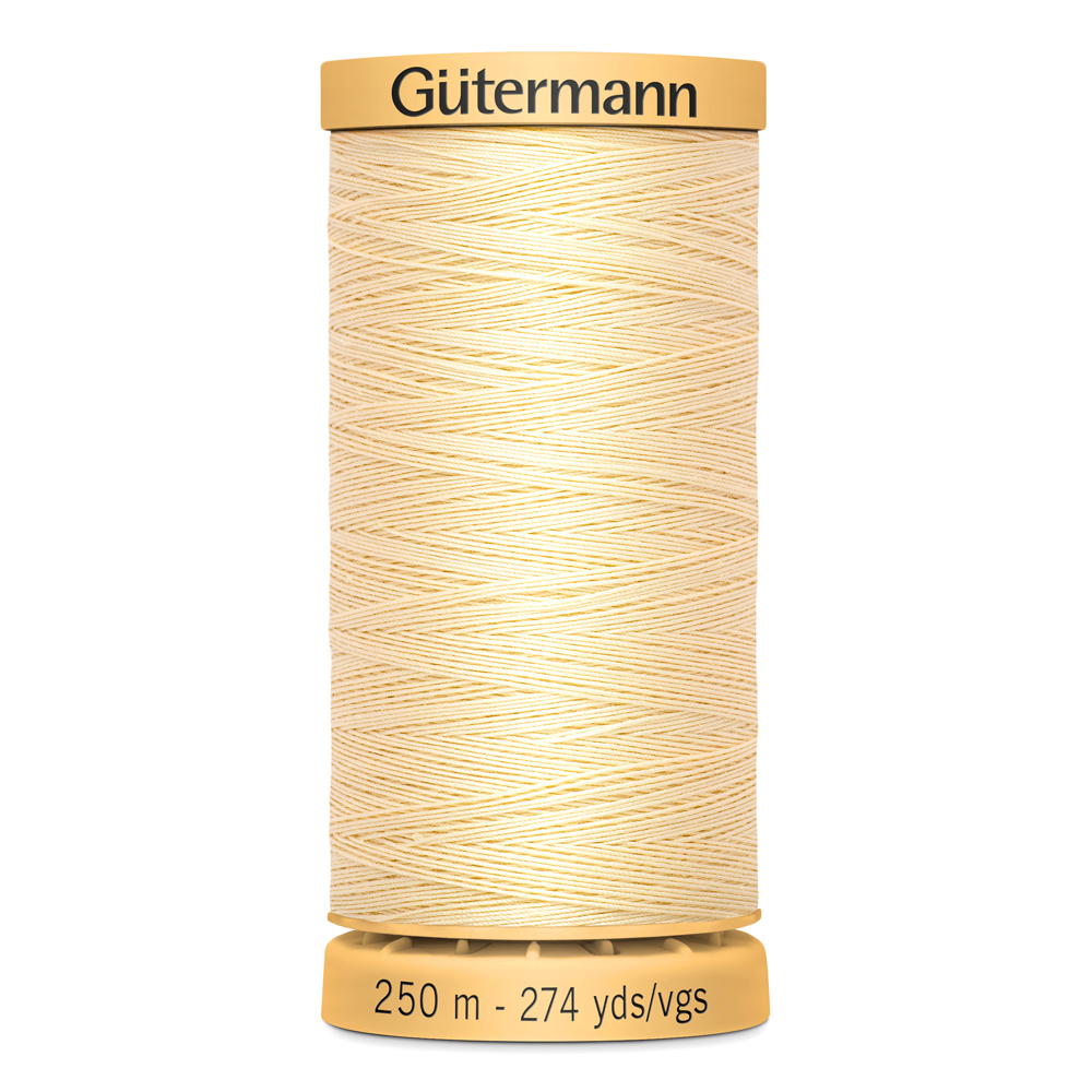 GÜTERMANN Cotton 50wt Thread, 250 m (273.4 yd), Black, Strong & Lustrous for Sewing