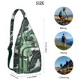 thumbnail image 2 of Boho Jungle Sling Backpack - Artistic Tropical Foliage Pattern Crossbody Bag, Multi-Pocket Organization, 2 of 4
