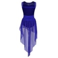 thumbnail image 2 of Miaeowve Robe de Danse Sans Manches en Tulle pour Filles, Ourlet Asymétrique, Bleu 12, 2 of 7