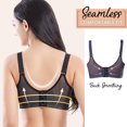 thumbnail image 3 of B91xZ Sheer Mesh Demi Underwire Bra Front Closure Plus Size Full Coverage Lace Underwire Racerback Bra,Blue 38B, 3 of 5
