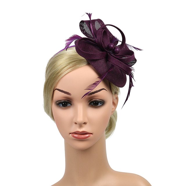 Pince à Cheveux Faite à la Main pour Femmes, Fascinateur de Mariage Décontracté, Violet (Taille Unique)