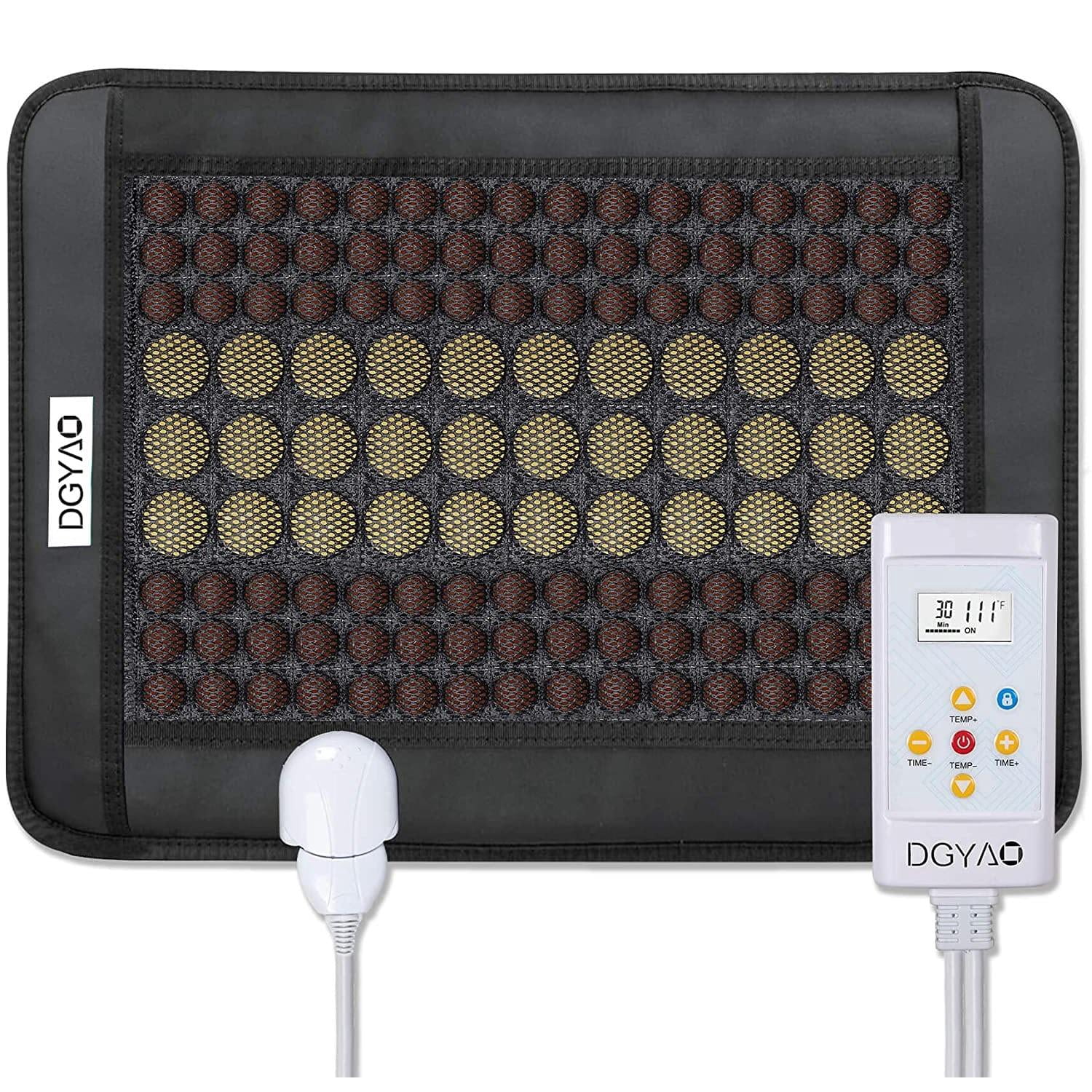 DGYAO Far Infrared Heating Pad Natural Jade and Tourmaline Heating Mat Flexible Pad for Back Pain With Smart Memory Function Controller