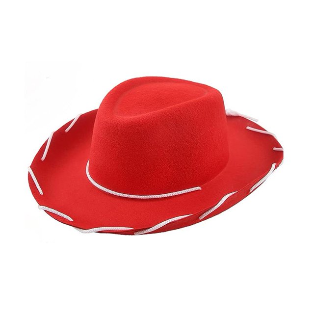 RYGRZJ Western big brim cowboy hat brown red