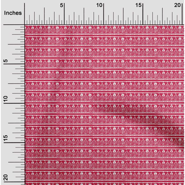 oneOone Silk Tabby Fabric Ethnic Block Printed Fabric 1 Yard 42 Inch Wide