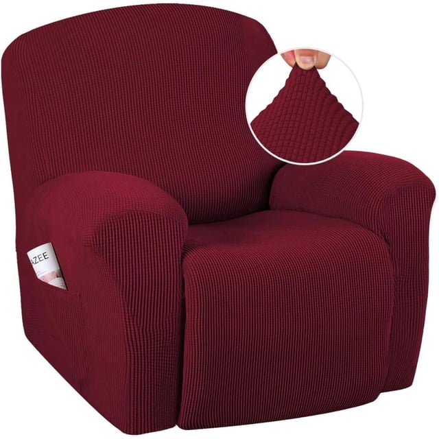 Super Stretch Recliner Couch Covers Chair Cover Form Fitted Non Slip Reclining Slipcovers for Standard Large Recliner, Soft Thick