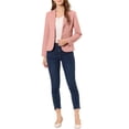 thumbnail image 2 of INSPIRE CHIC Blazer de Travail pour Femme Col à Revers Veste à Manches Longues Blazer de Complet Rose Foncé 2TG, 2 of 7