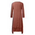 thumbnail image 5 of XDZJLR Robes pour Femmes Formelles Dames Deux Grandes Évasées Lin Ample à Manches Longues Robe en Lin, 5 of 5