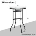 thumbnail image 3 of Costway 38" Patio Round Counter Height Bar Table withTempered Glass Tabletop Poolside, 3 of 10