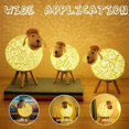 thumbnail image 4 of LED Night Light, Sheep Rattan Bedside Lamp, Children's Night Light Projector, LED Night Lamp for Bedroom, Baby Room, Living Room, Gift, 110cm USB/Push Switch, 4 of 5