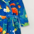 thumbnail image 4 of Splozh Kids Dinosaur Robe Childrens Flannel Robe Cartoon Print Home Fleece Bathrobe for Boys and Girls with Pockets Blue,6-7 Years, 4 of 6