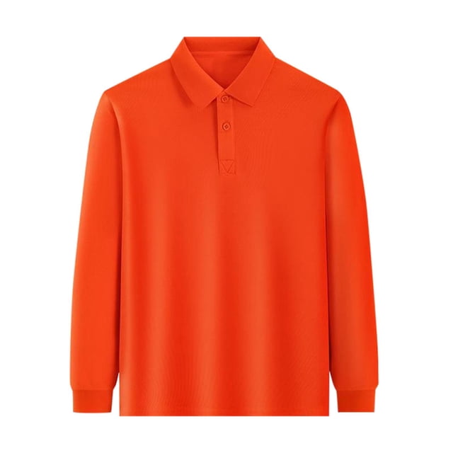 Sunnyoo Big Boy's Polo Shirts Long Sleeved Solid Color Basic Polos Breathable Basic Undershirt