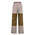 thumbnail image 4 of Pants for Women, Womens Fashionable Striped Printed Drawstring Wide Leg Pants, 4 of 5