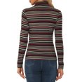 thumbnail image 3 of Hauts à Col Roulé à Manches Longues pour Femmes Extensibles Ajustés Noël Xmas Chemise de Fête S Rayé Noir, 3 of 6