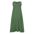 thumbnail image 4 of XZNGL Robe Longue d'Été pour Femmes Mode d'Été pour Femmes Décontractée Couleur Unie Sans Manches Coton Lin Robe Longue Longue Robe d'Été pour Femmes Longue Robe pour Femmes Été Coton Robe d'Été pour Femmes, 4 of 11