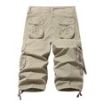 thumbnail image 3 of FAIWAD Men's Casual Elastic Waist Zipper Multi-Pockets Short Pants Drawstring Hem Loose Outdoor Shorts, 3 of 6