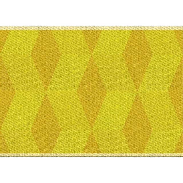 Ahgly Company Machine Washable Indoor Rectangle Transitional Yellow Area Rugs, 2' x 4'