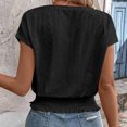 thumbnail image 4 of Pisexur Hauts d'Été pour Femmes, Hauts pour Femmes, Mode Printemps/été Décontractée Ample Col Rond Manches Courtes Hauts pour Dames Noir,m, 4 of 6