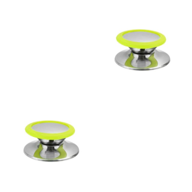 kurtrusly Stainless Steel Anti-scald Pot Cover Knob Replacement Household Kitchen Pan Lid Handle Upgrade Modified Accessories Green Large 2Set