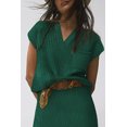 thumbnail image 1 of FOLUNSI Elegant V-Neck Cap Sleeve in Rich Green - Style Essential!, 1 of 8