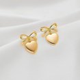 thumbnail image 4 of Gold Heart Dangle Earrings For Women Ribbon Bow Dangle Earringsfanceye, 4 of 4