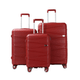 thumbnail image 4 of TRAVLR 100 % PP Résistant aux Chocs Léger Extensible 24 Pouces Valise de Soute à Roulettes - Rouge, 4 of 5