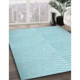thumbnail image 3 of Ahgly Company Machine Washable Indoor Square Transitional Electric Blue Area Rugs, 6' Square, 3 of 7