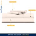 thumbnail image 2 of 600 TC Egyptian Cotton RV King Bed Sheet Set Include's - 18" inch Deep Fitted Sheet | 1 Flat Sheet | 2 Pillowcases | Peach Solid, 2 of 7
