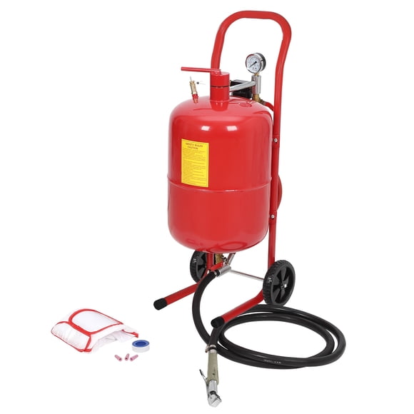 YUSAZENS Lanceur de Sable de 20 Gallons avec Buse Améliorée - Lanceur Multimédia Rouge Robuste - Décapant de Rouille et de Peinture Efficace pour Surfaces Métalliques