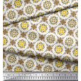 thumbnail image 2 of Soimoi Polyester Crepe Fabric Geometric & Flower Artistic Decor Fabric Printed Yard 52 Inch Wide, 2 of 3