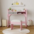 thumbnail image 1 of GloryStar Study Desk & Chair Set, Wooden Writing Table with Fabric Drawers and Built-In Pen Holder for Neat, Organized Learning Spaces, 1 of 7