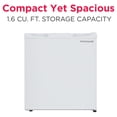 thumbnail image 4 of Frigidaire 1.6 Cu. ft. Mini Fridge with Freezer, Compact Refrigerator with Door Storage, White, 4 of 13