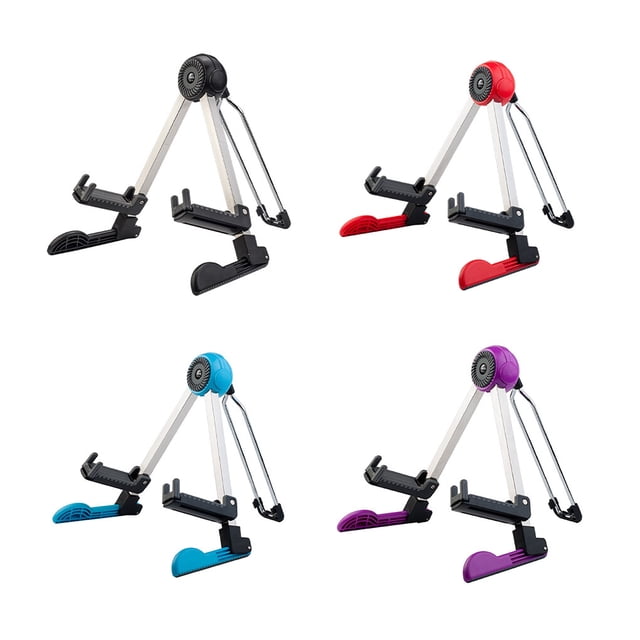 pitrice Support de Guitare de Sol Ajustable Trépied Pliant Support Acoustique Résistant à l'Usure Universel Support de Guitare Cadre en A Support de Basses Stable pour Violons Ukulélé Banjo Bleu