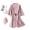 Pink, variant on Gift TIMIFIS Women's Silk Robes Lace Robes Bride Bridesmaid Party Satin Bathrobe V Neck Sleepwear Loungewear Dressing Gowns with 3/4 Sleeve pring/Summer