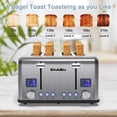 thumbnail image 2 of Toaster 4 Slice, Bagel Stainless Toaster with LCD Timer, Extra Wide Slots, Dual Screen, Removal Crumb Tray (Stainless steel), 2 of 9