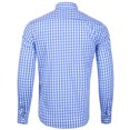thumbnail image 3 of Pompotops Homme Automne Décontracté Coupe Ajustée Manches Longues Col Rabattu à Carreaux Haut Blouse Chemise en Solde, 3 of 6