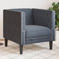 thumbnail image 1 of vidaXL Chesterfield Sofa Chair Dark Grey Velvet, 1 of 5