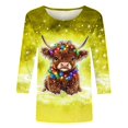 thumbnail image 5 of Staron Liquidation Femmes T-Shirts à Manches 3/4 Animaux de Dessin Animé Col Rond T-Shirts Chic Décontracté Tunique d'Été Hauts T-Shirts Basiques Chemises, 5 of 5