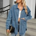 thumbnail image 4 of Veste en Denim Funicet pour Femmes,Vestes pour Femmes,Veste en Denim pour Femmes à Col à Revers Coloré, Manches Amincissantes, Veste en Denim Femme,Veste en Denim Femme, 4 of 5